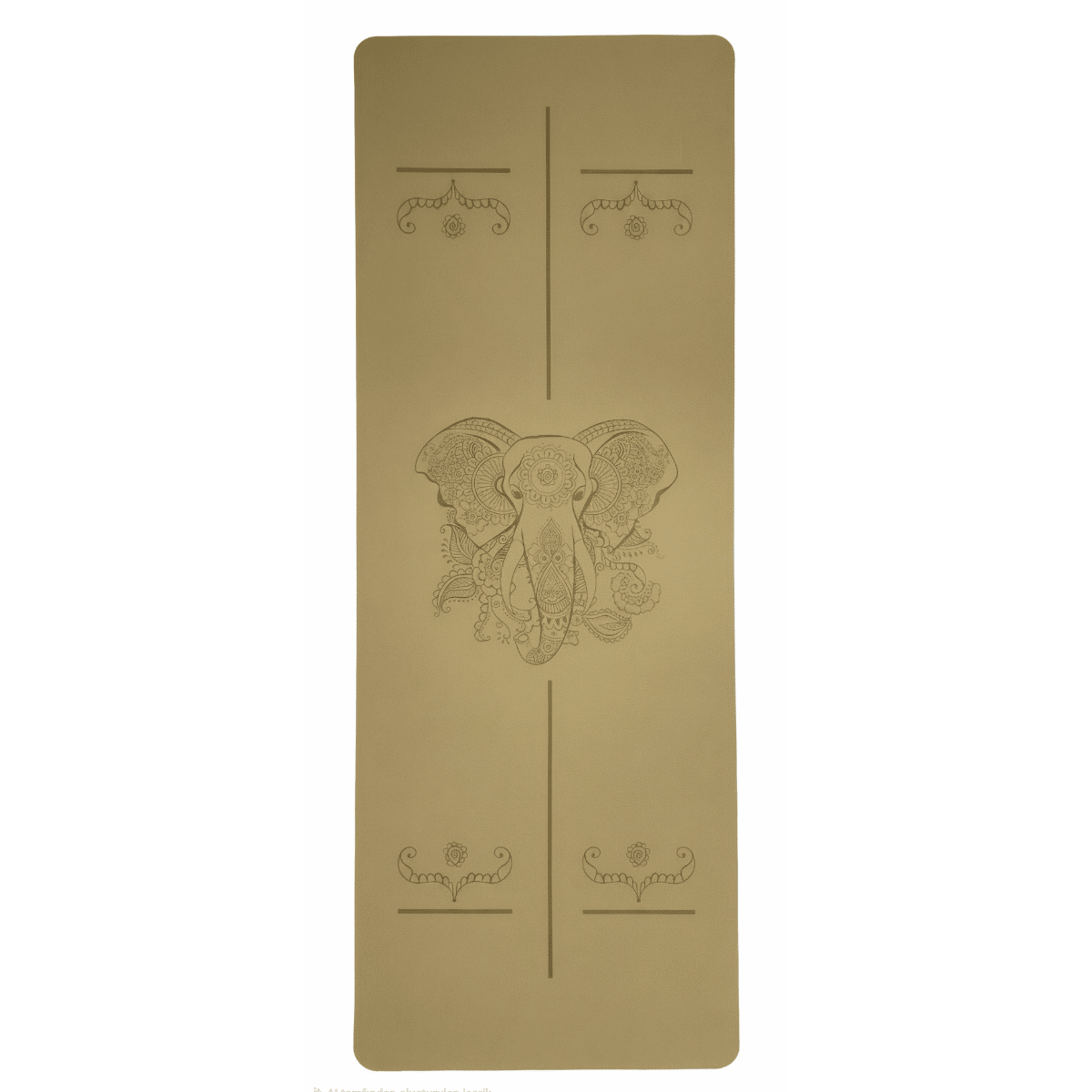 Doğal Mantar Yoga Mat Kokusuz Kauçuk Taban 5mm Ganesha/Filbaşı Desenli